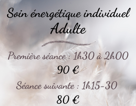 tarif Soin énergétique adulte 1052026